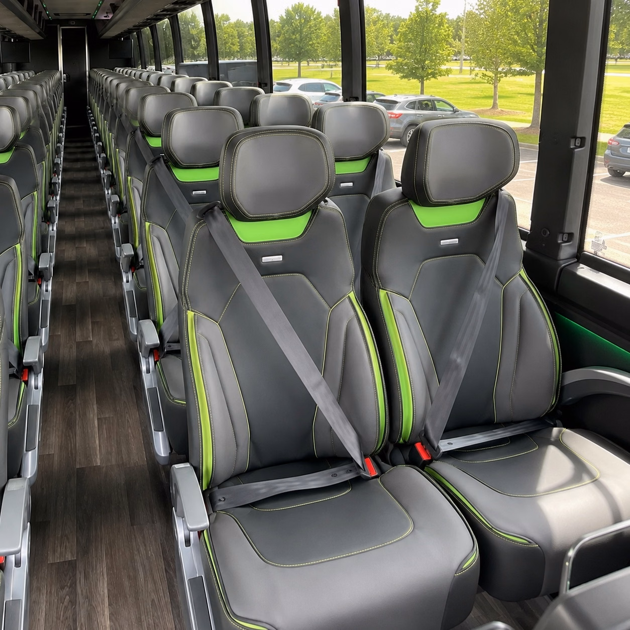 56 passenger charter bus interior